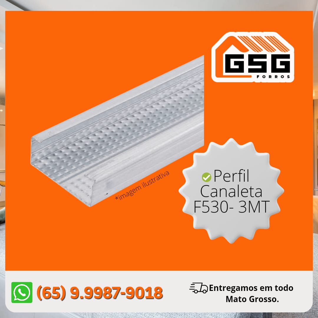 Perfil Canaleta F530 3mts GSG Forros De PVC